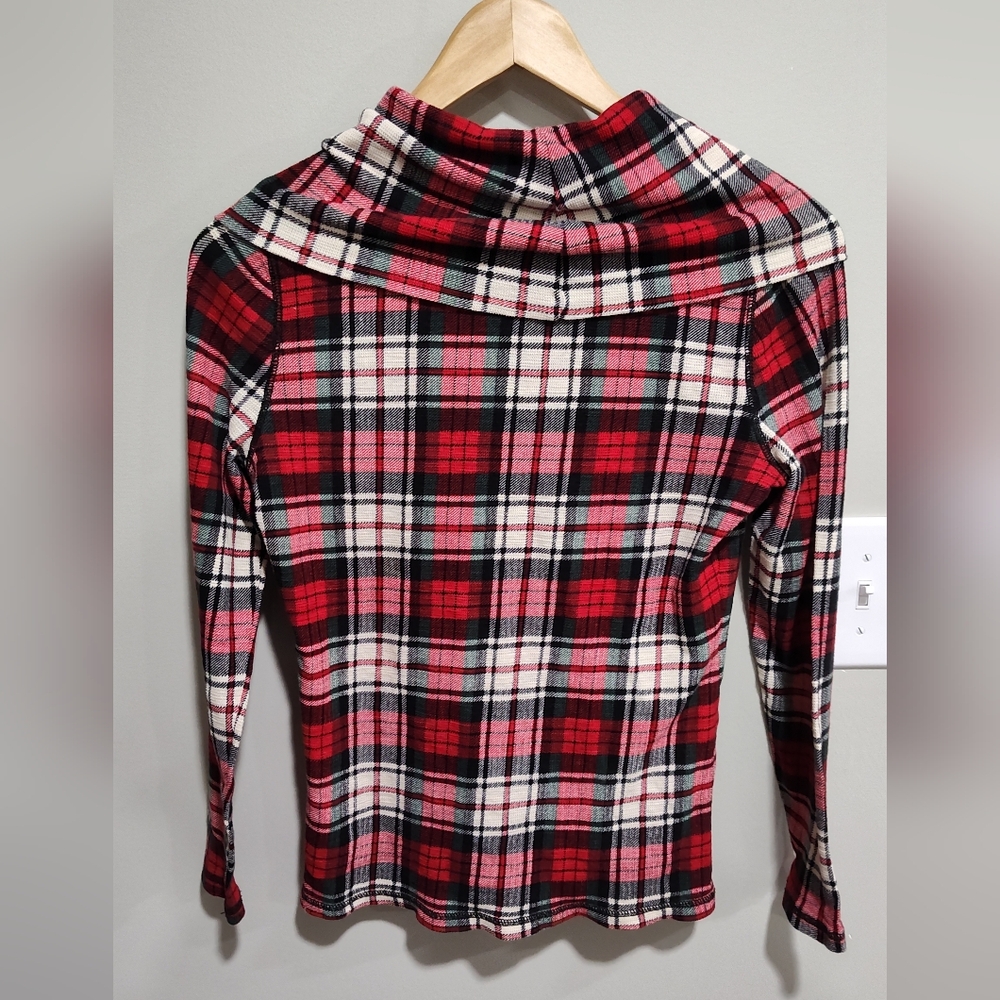 LAUREN RALPH LAUREN Jeans Co ( LRL) Long Sleeve Plaid Top Shirt, Women's Small - Picture 4 of 6